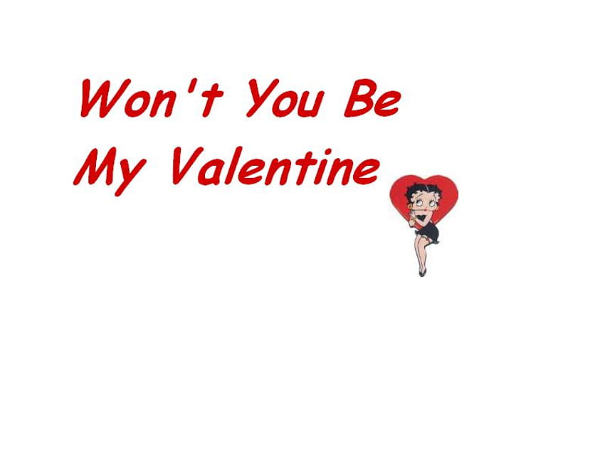 Valentine Betty, Valentine, blanco, Betty Boop, rojo fondo de pantalla