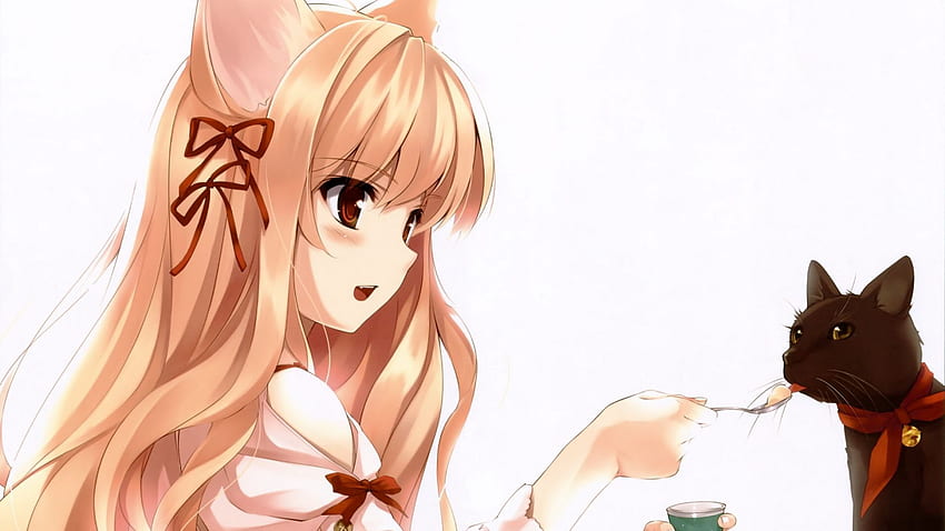 Gadis Neko, Gadis, Gadis Gadis Kucing Neko, Pembantu Neko Anime Wallpaper HD