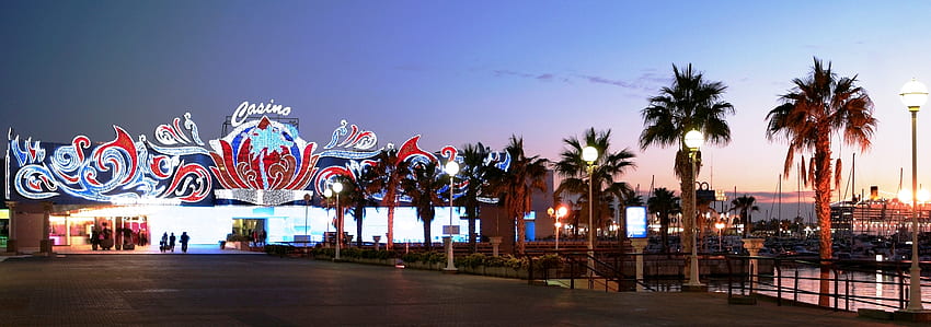 Alicante, harbour, spain, sea, beaches, casino, alicante, nature, port, harbor, palm trees HD wallpaper