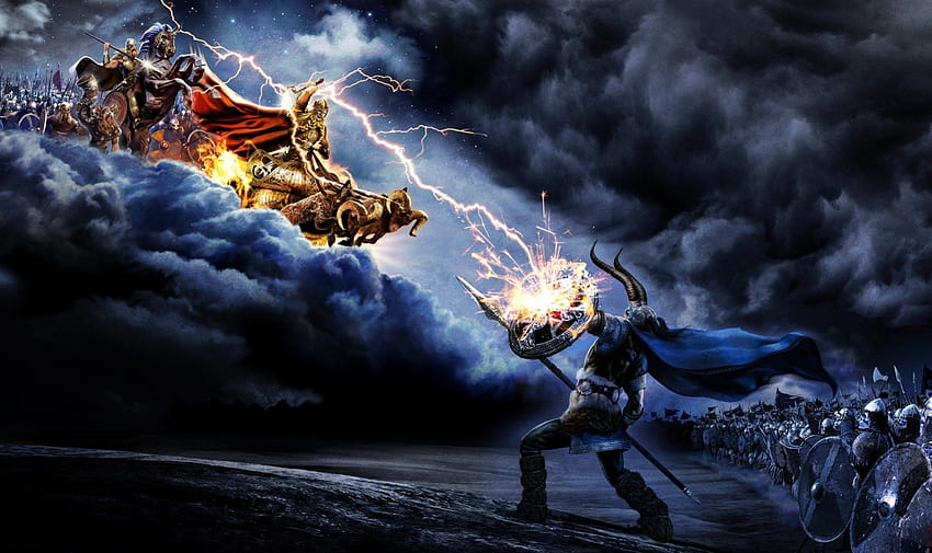 Amon Amarth - Измамник на боговете, Lightning, War, Warrior, Amarth, Death, Odin, Band, Loki, Thor, Heavy, Amon Amarth, Viking, Music, Metal, Amon, Clouds HD тапет