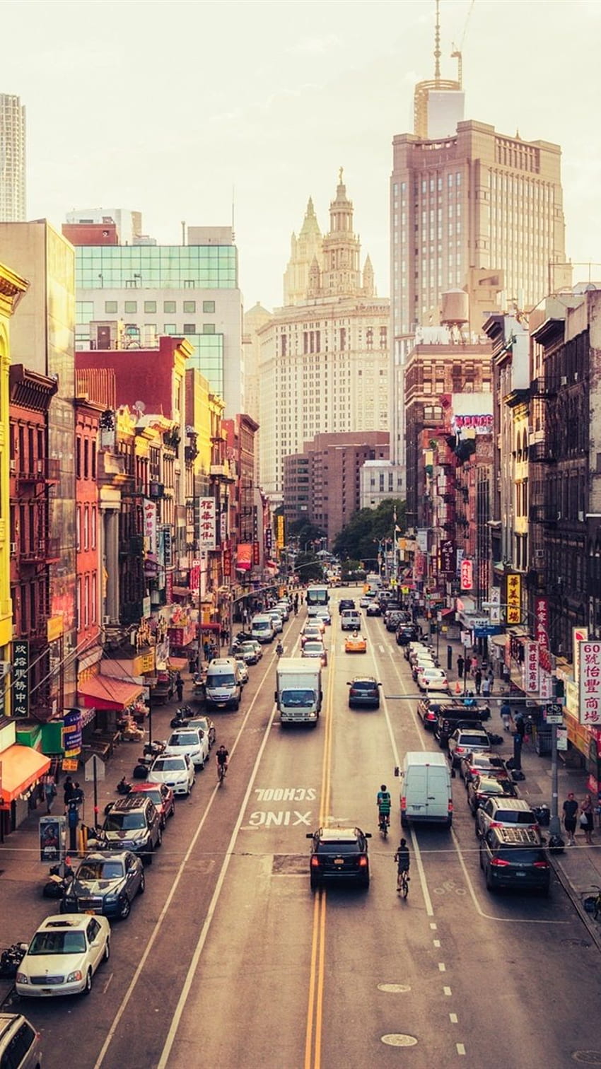 Amerika Birleşik Devletleri, New York, Manhattan, Doğu Broadway, Çin Mahallesi, sokak HD telefon duvar kağıdı
