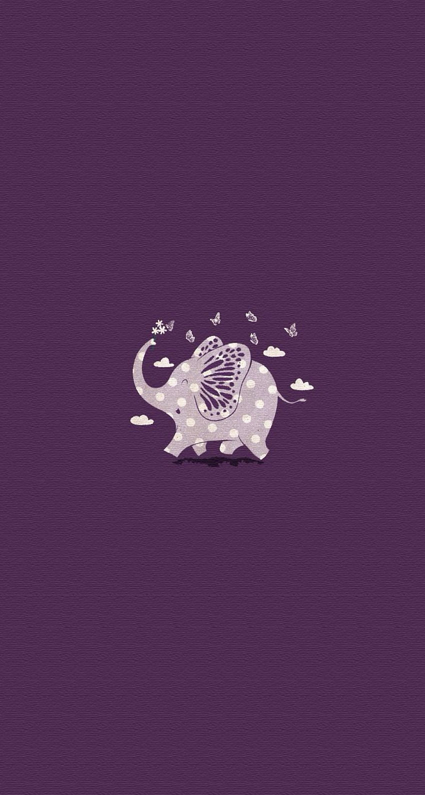 Fofo elefante. Ilustración violeta. roxo. lilas. morado, elefante morado fondo de pantalla del teléfono