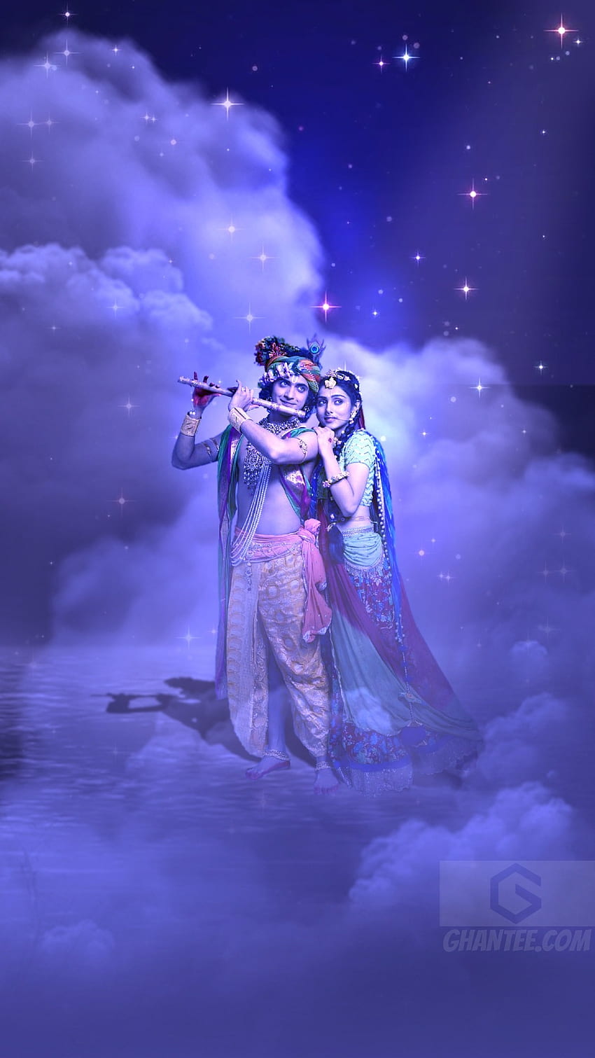 Radha Krishna Dizisi, Mavi Bulutlar, Gece Arkaplanı HD telefon duvar kağıdı