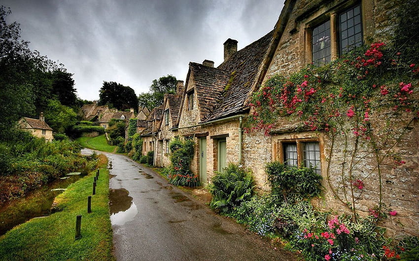 french countryside. Village houses, Cotswolds, French HD wallpaper