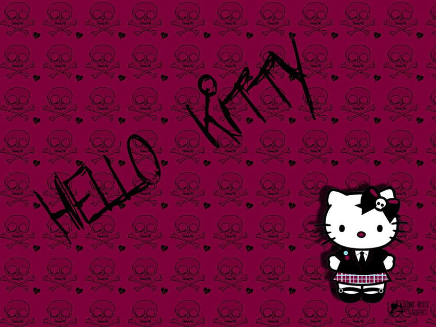 Hello Kitty Computer, Black Hello Kitty HD wallpaper