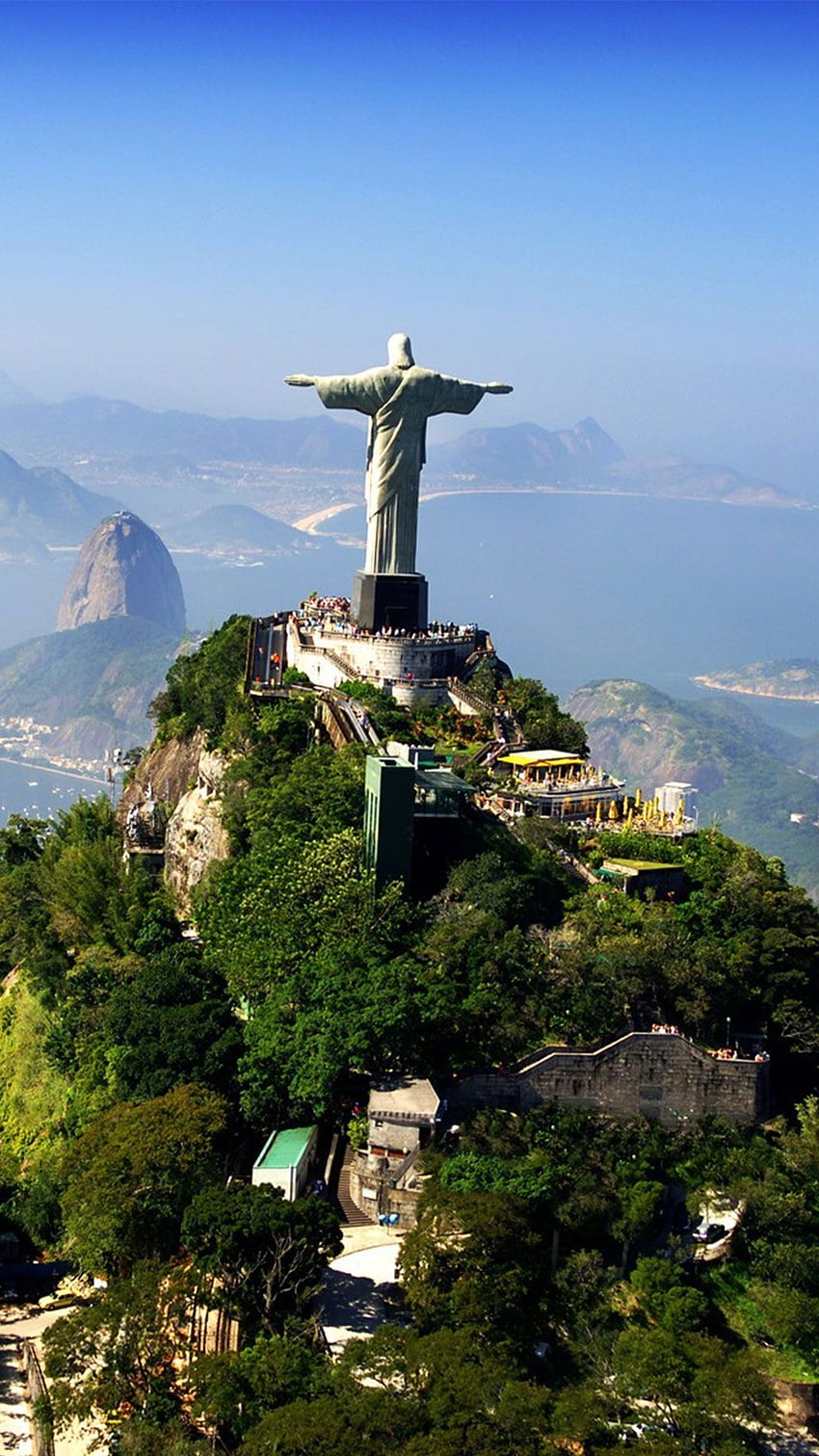 Río de Janeiro Brasil estatua fondo de pantalla del teléfono