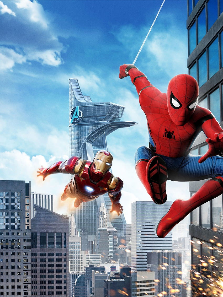 Spider Man: Homecoming, Iron Man, , , , Películas,. Para iPhone, Android, móvil y Spiderman y Ironman fondo de pantalla del teléfono
