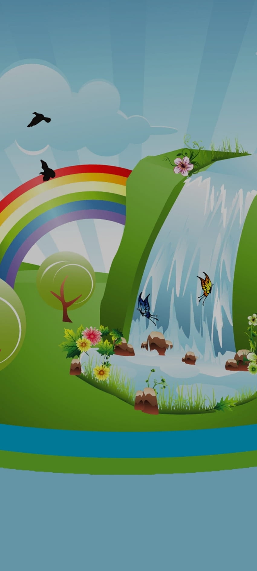 Rainbow, sky, new, art, cartoon, 2022, , mixed colors, fun HD phone wallpaper