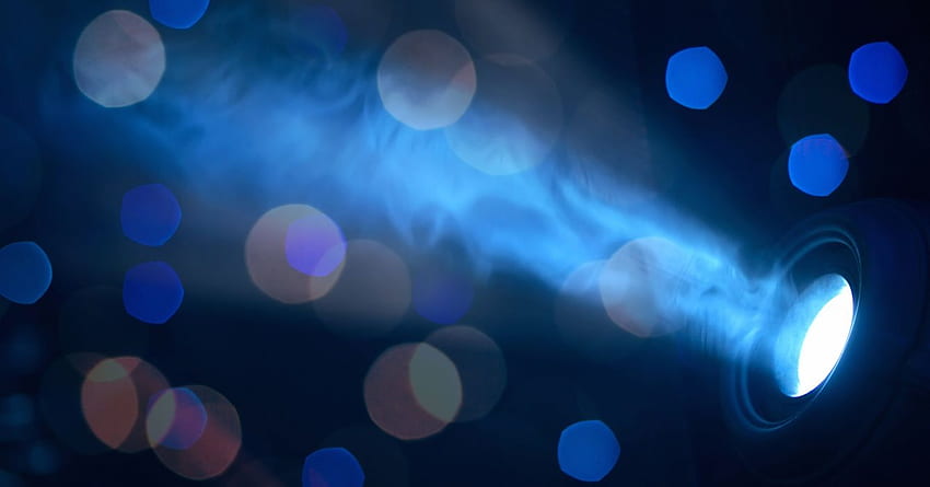 Bokeh blue background light ., Flashlight HD wallpaper