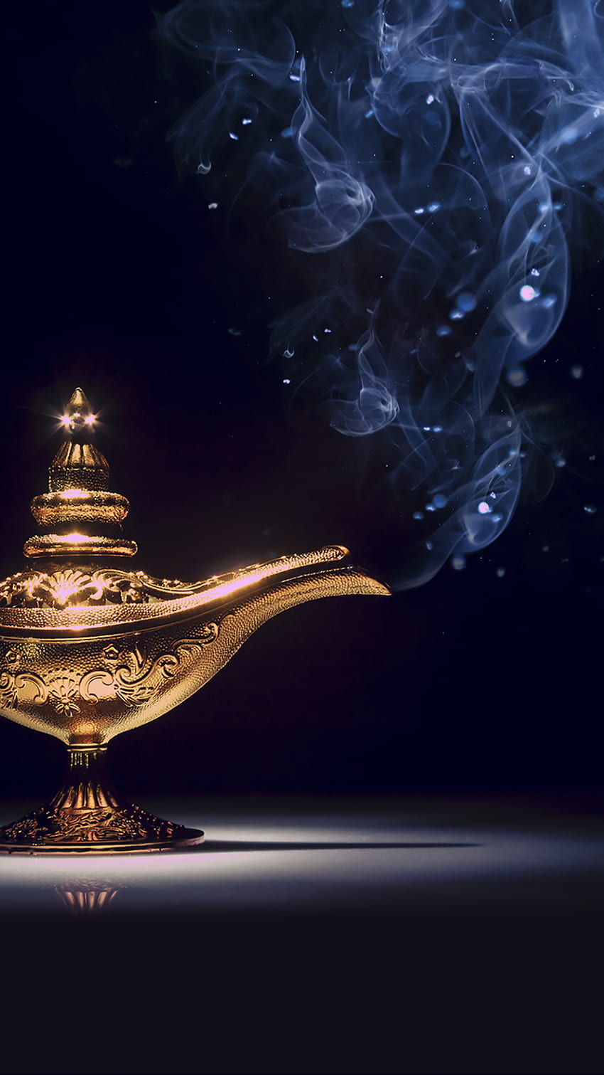 Once Upon a Time Disney Genie Lamp Aladdin Magic Smoke Gold Dark Black iPhone 6 Plus HD phone wallpaper