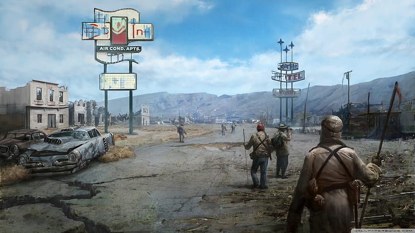 Fallout 4, architektura, dystopia, Fallout IV, opuszczony, Opad, rozkład, Fantazja, gra wideo, motyw, Stracony, gra, Postapokaliptyczny, hazard, rozkład miast Tapeta HD