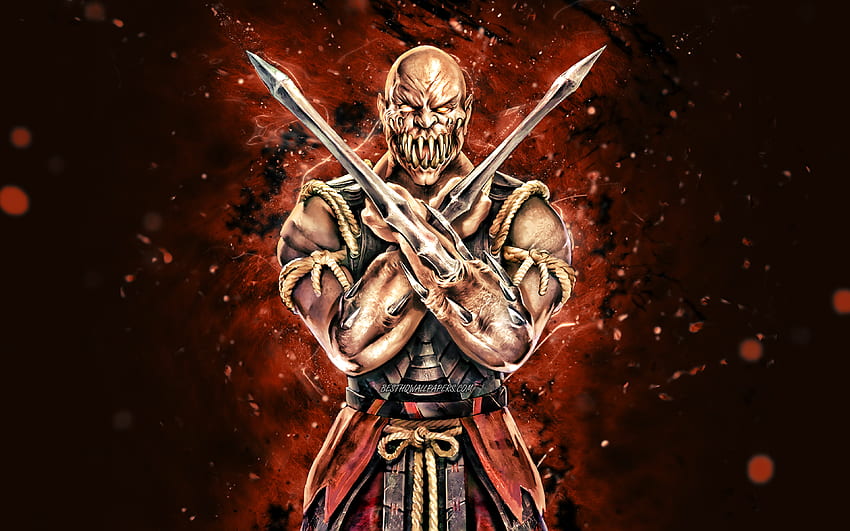Baraka, , braune Neonlichter, Mortal Kombat Mobile, Kampfspiele, MK Mobile, kreativ, Mortal Kombat, Baraka Mortal Kombat HD-Hintergrundbild