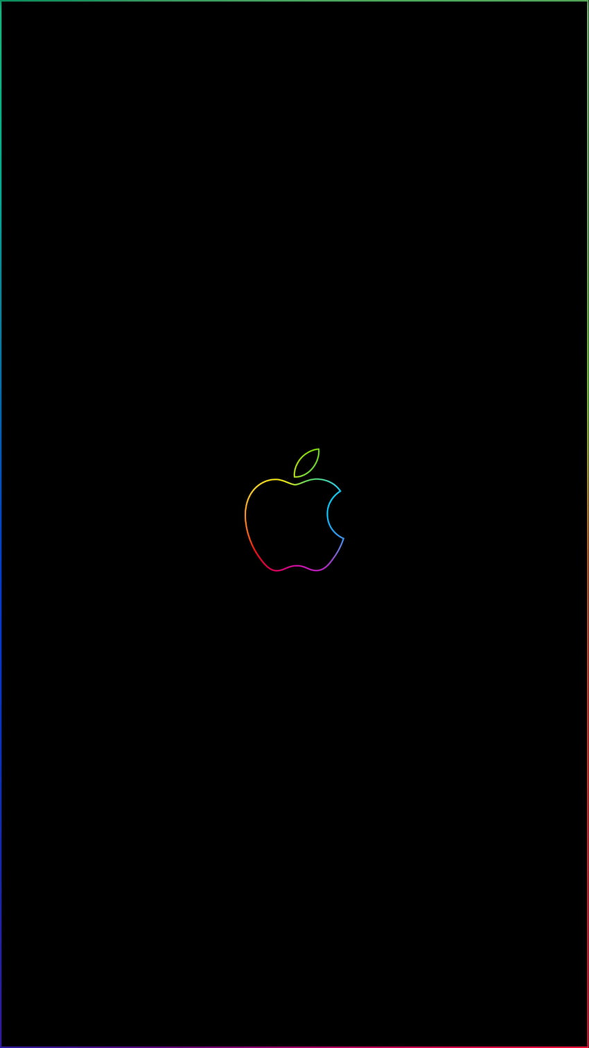 Rainbow рамка и лого на ябълка iPhone Imgur връзки: iphone, iPhone с тъмна тема HD тапет за телефон