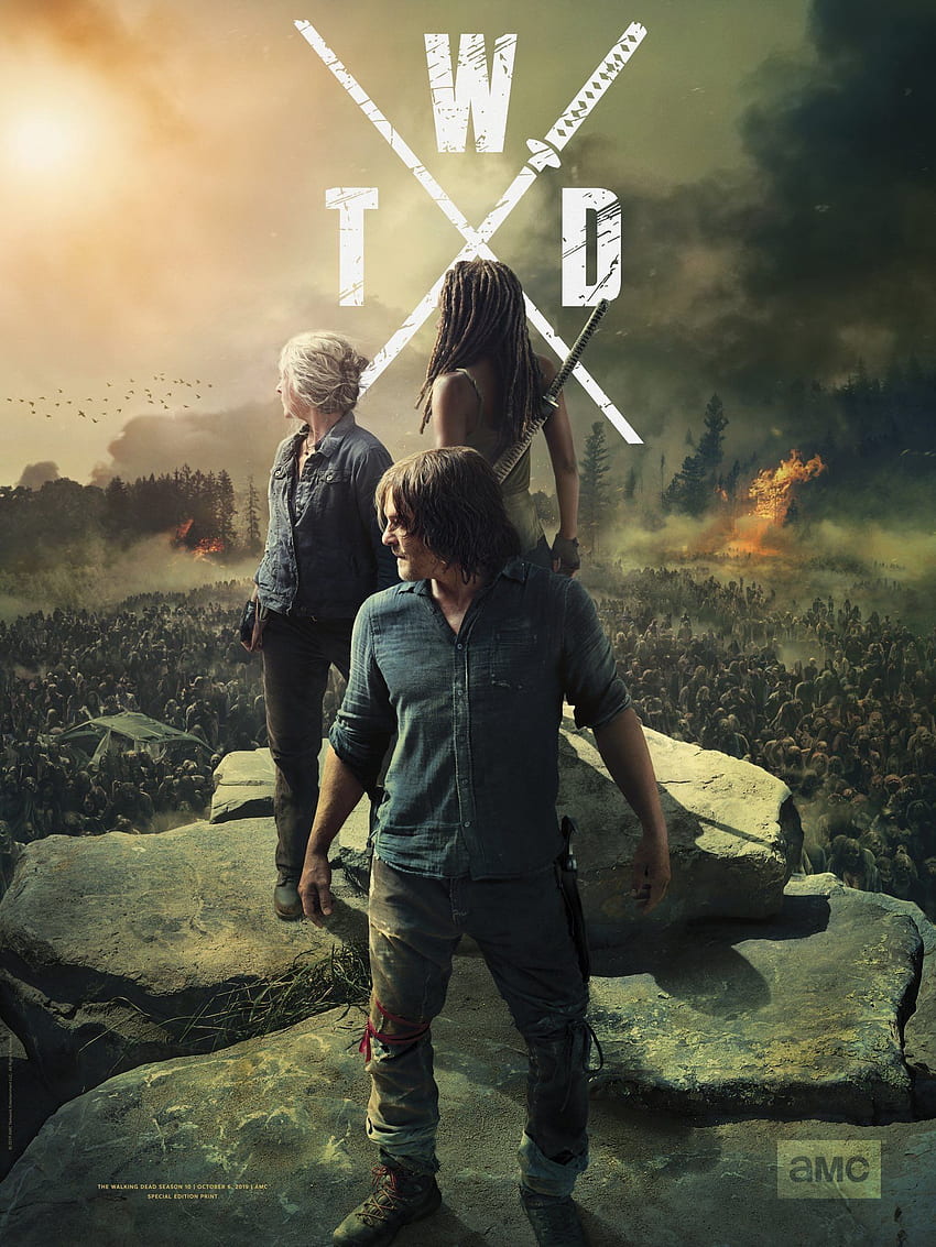 โปสเตอร์ Walking Dead Season 10 ศิลปะ The Walking Dead วอลล์เปเปอร์โทรศัพท์ HD