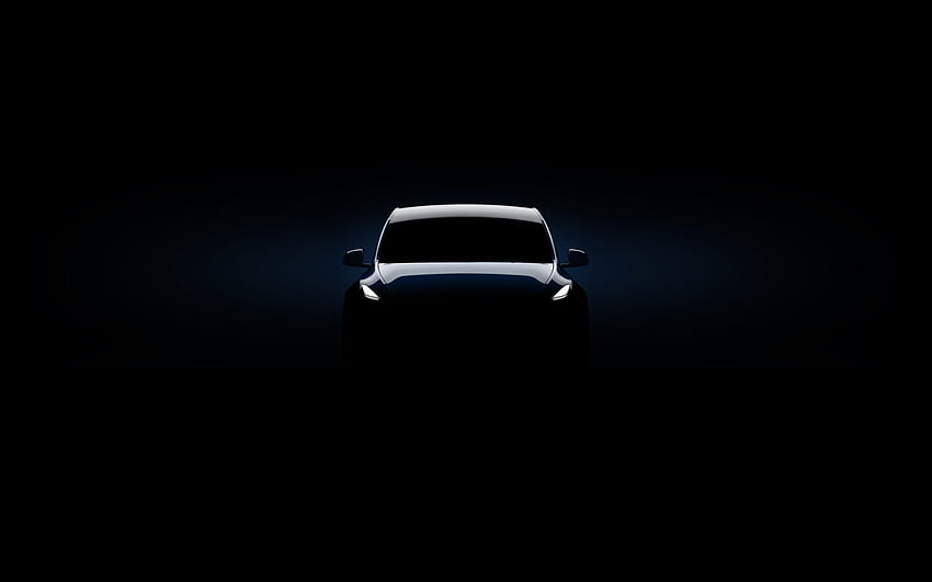 2019 tesla modèle y, sombre, minimal, Tesla noir Fond d'écran HD