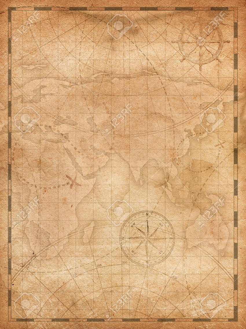 海賊地図用紙の背景 (ページ 1)、古い海賊地図 HD電話の壁紙