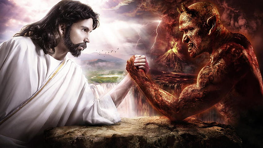 God Vs Satan, God Vs Devil HD wallpaper
