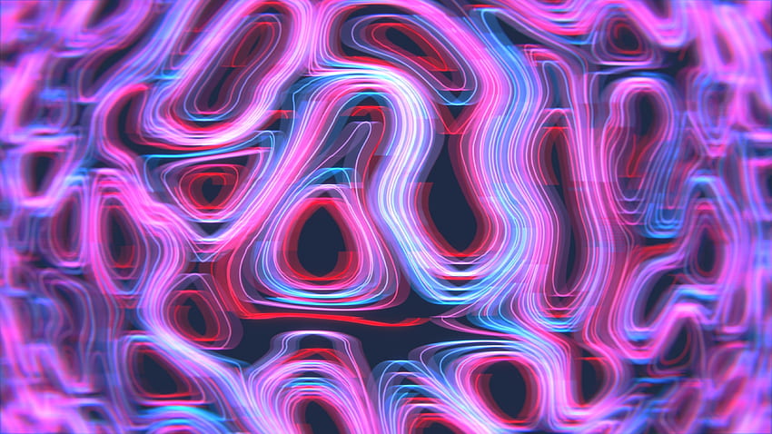 Neon, pattern, curves, lines HD wallpaper