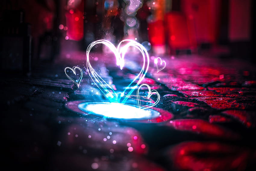 Love • Love hearts , Neon lights • For You The Best For & Mobile, Neon Pink Hearts HD wallpaper