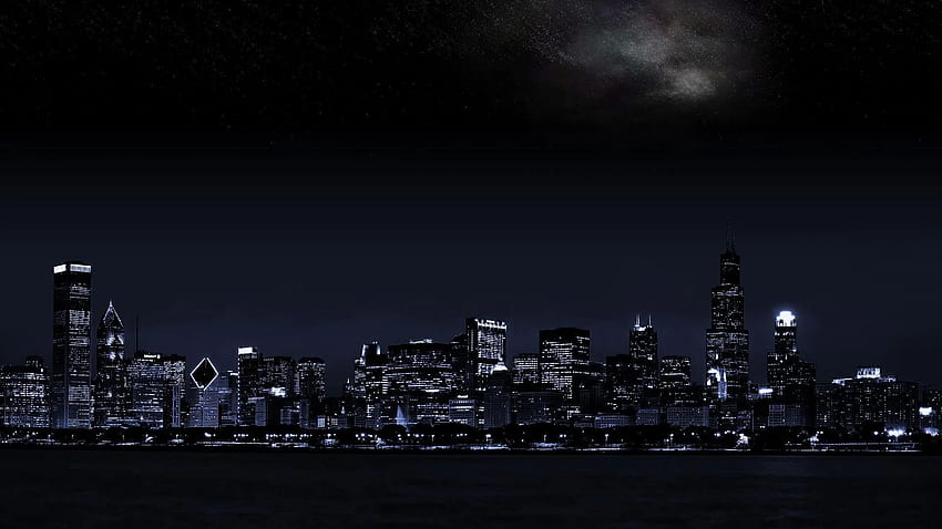 Night City . Dark landscape, City , Dual monitor , City Night Laptop HD wallpaper