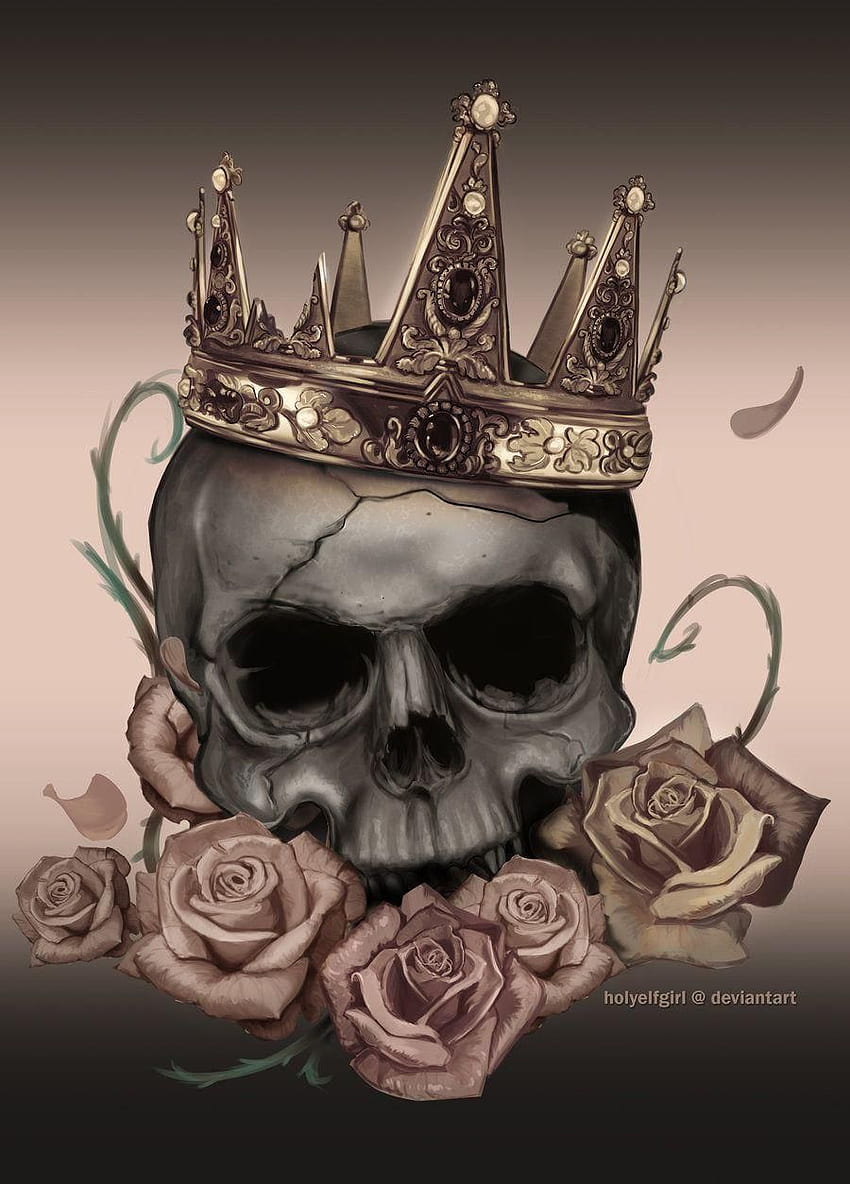18 Skull With Roses Wallpapers  WallpaperSafari