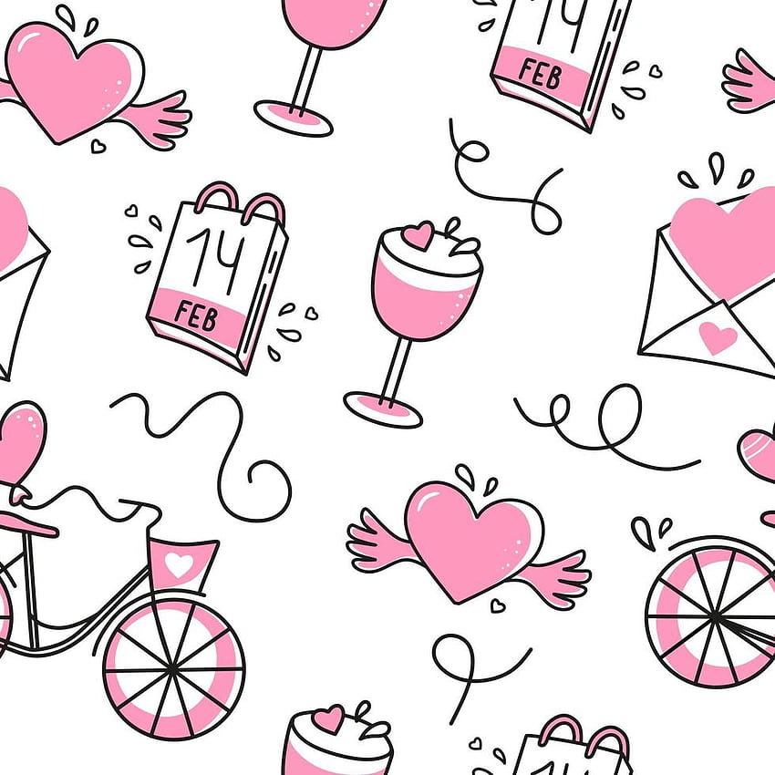 Pola mulus hati merah muda dan abu-abu pada latar belakang putih. Gunakan pada Hari Kasih Sayang pada tekstil, kertas pembungkus, latar belakang, suvenir. Ilustrasi vektor 6305623 Seni Vektor di Vecteezy, Grey Hearts wallpaper ponsel HD