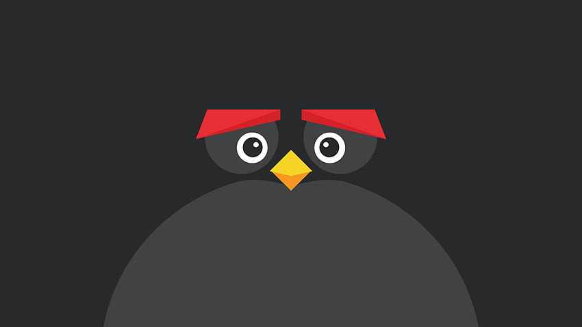 Black, Angry Bird, minimal & dark Sfondo HD