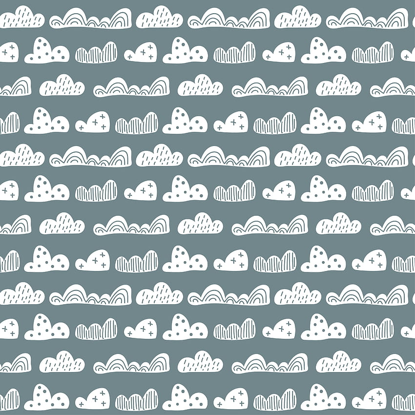 Сладка драскулка безшевни облаци в скандинавски стил. Векторни ръчно рисувани деца, празник 1893580 Векторно изкуство във Vecteezy HD тапет за телефон