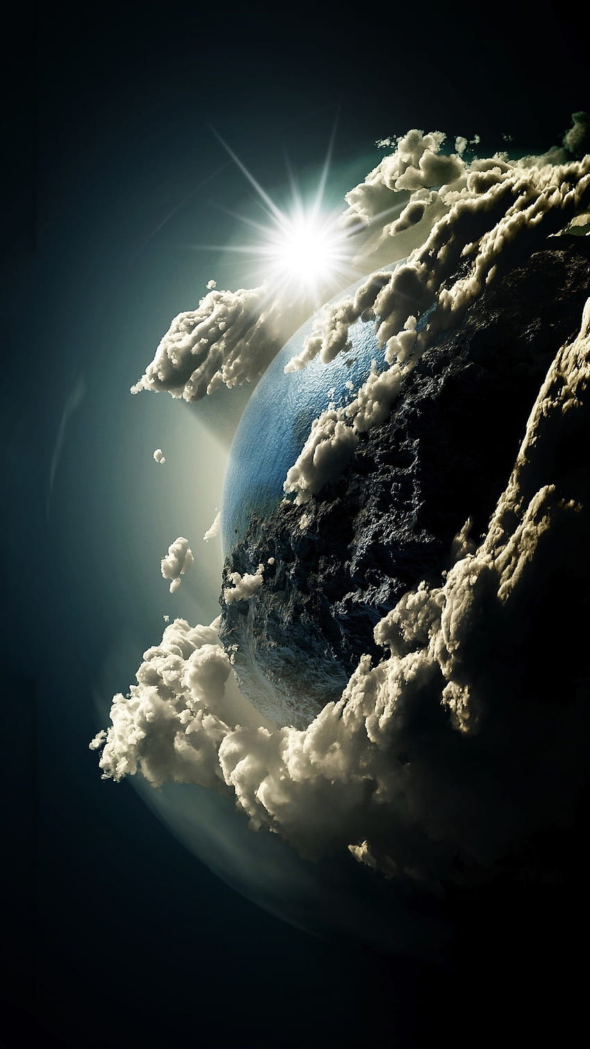 Earth, clouds, sun, universe iPhone X 8, 7, 6, 5, 4, 3GS , Clouds and Sun iPhone HD phone wallpaper