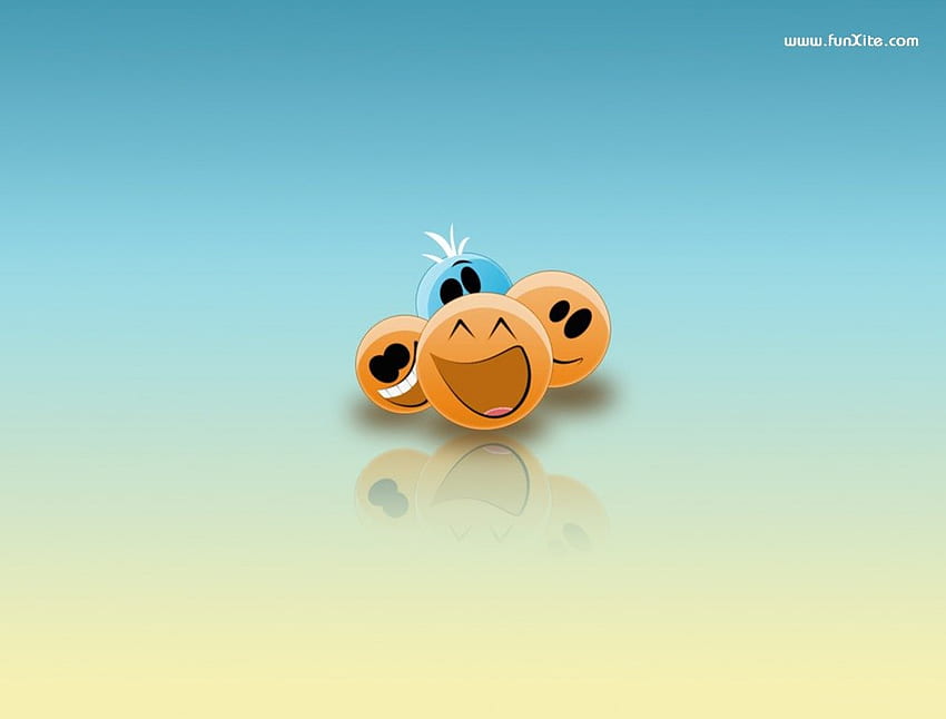 Cute Smilies, blue, smilies, smile, yellow, four, cute, smiles HD wallpaper