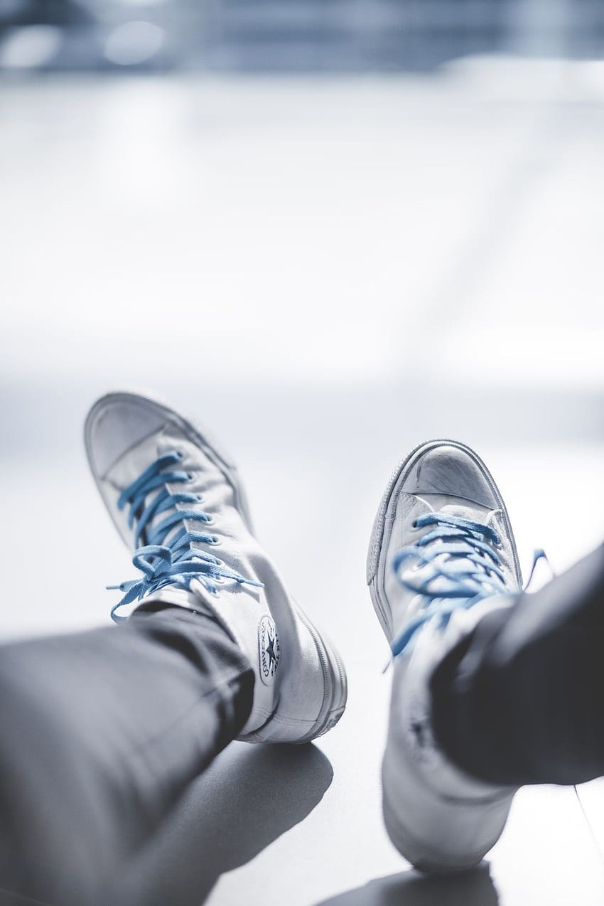 selective focus graphy of person wearing white Chuck Taylor Converse sneakers – Apparel HD phone wallpaper
