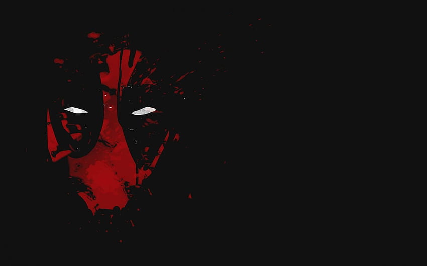 Cool Deadpool with Red Abstract Mask with White Eyes in Dark Background ...