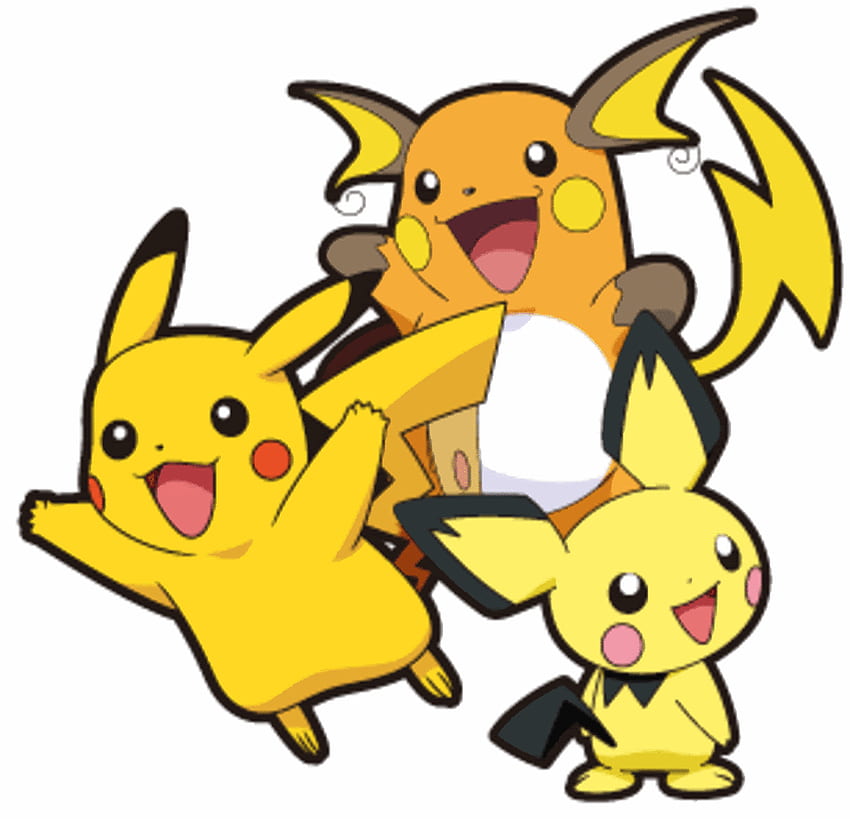 Ewolucja. Pokémony. Ewolucja i Pokémon, Pichu Pikachu Raichu Tapeta HD