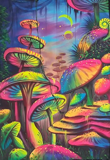 Trippy Tapestry for Bedroom AestheticPsychedelic Mushroom Fantasy Wall  TapestryGalaxy Space Starry Night Sky Tapestry Wall Hanging for Room Decor  H512W591  Amazonin Home  Kitchen