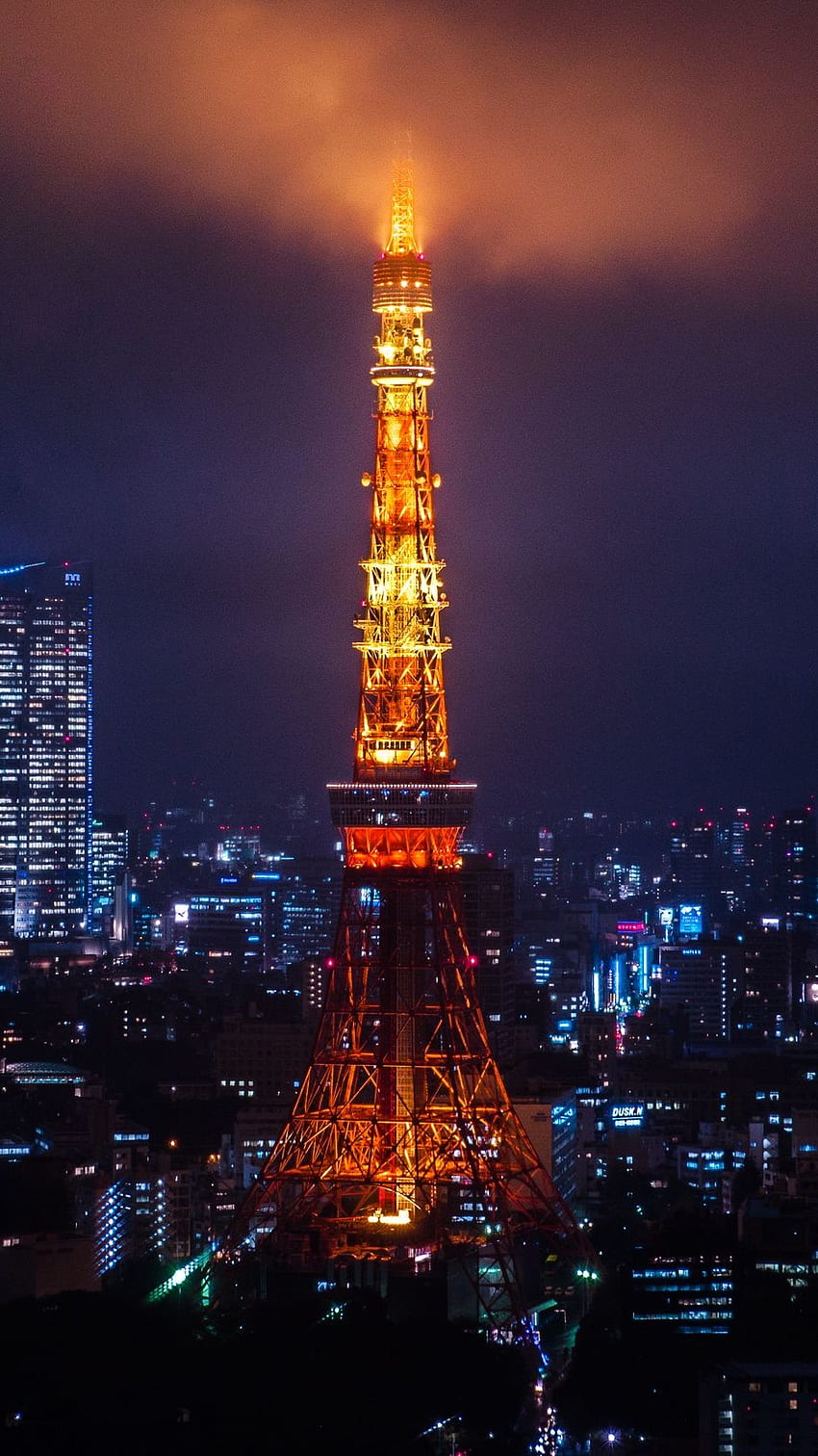 밤 도시, 도시의 불빛, 도쿄, 탑 - Tokyo City, Tokyo Street Night HD 전화 배경 화면