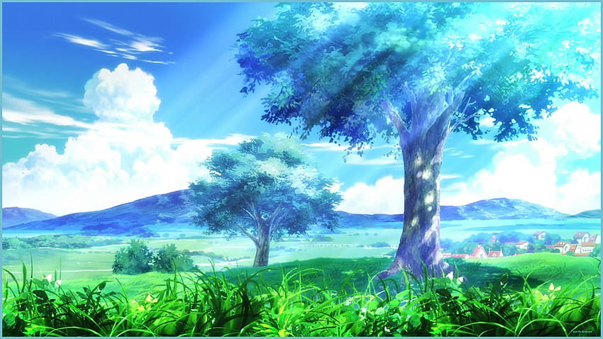 Cool Anime Trees Art Fotografi Alam, Pemandangan - Аниме Tree Background HD тапет