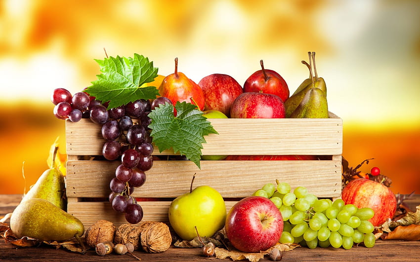 Healthy Fruit Basket HD wallpaper