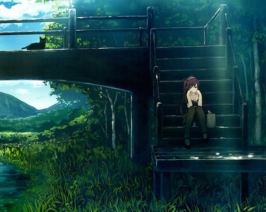 monogatari, girl, landscape. Anime scenery , Anime scenery, Anime, 1280x1024 Anime HD wallpaper