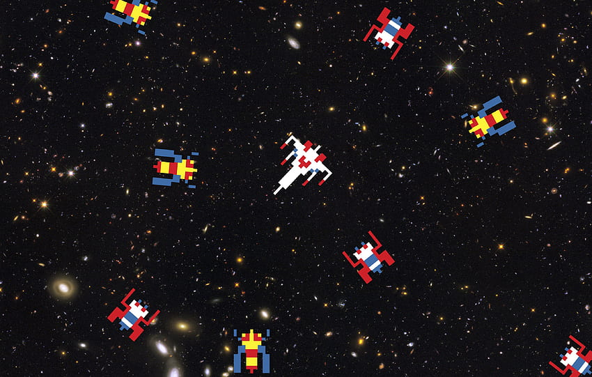 GALAGA Sci Fi Arcade Shooter Spaceship Action Atari HD wallpaper