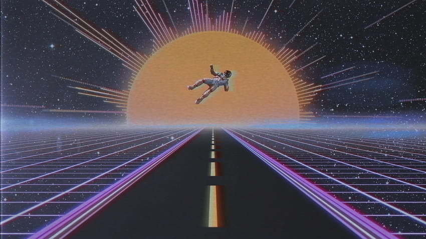 Espectro de áudio neon estilo anos 80 papel de parede HD