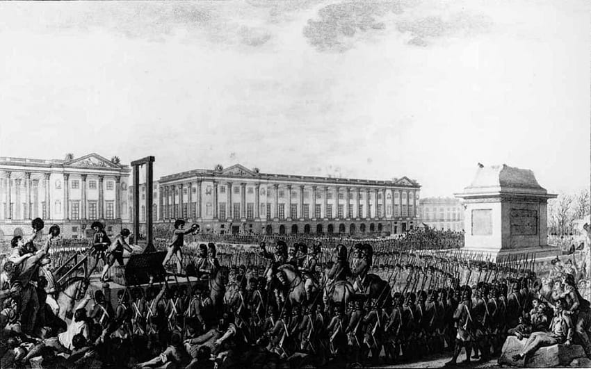 Eksekusi Louis XVI, revolusi, paris, prancis, lukisan, , revolusi prancis, louis xvi, guillotine, 1789 Wallpaper HD