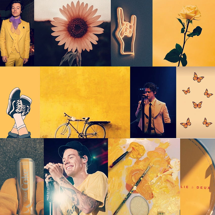 harry styles yellow. Harry styles , Apple watch , Aesthetic collage HD phone wallpaper