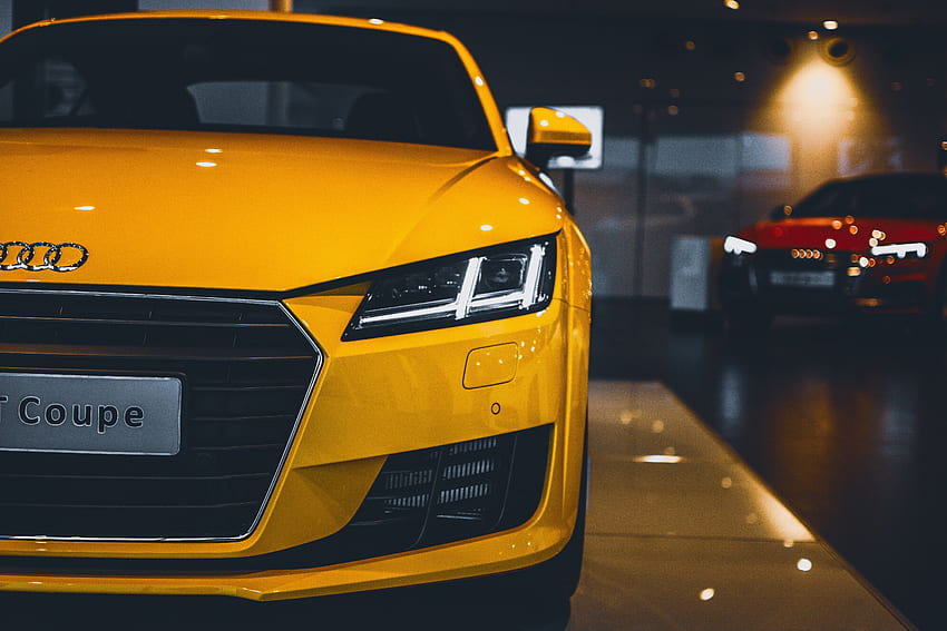 Żółty samochód Audi · Stock, Auto Tapeta HD
