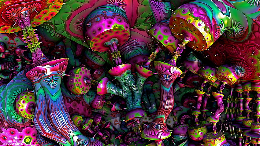 Colorful Mushroom Psychedelic Trippy . . ID, Trippy World HD wallpaper