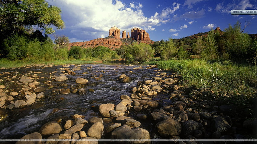 Cathedral Rock and Red Rock Crossing, Sedona, Arizona HD wallpaper