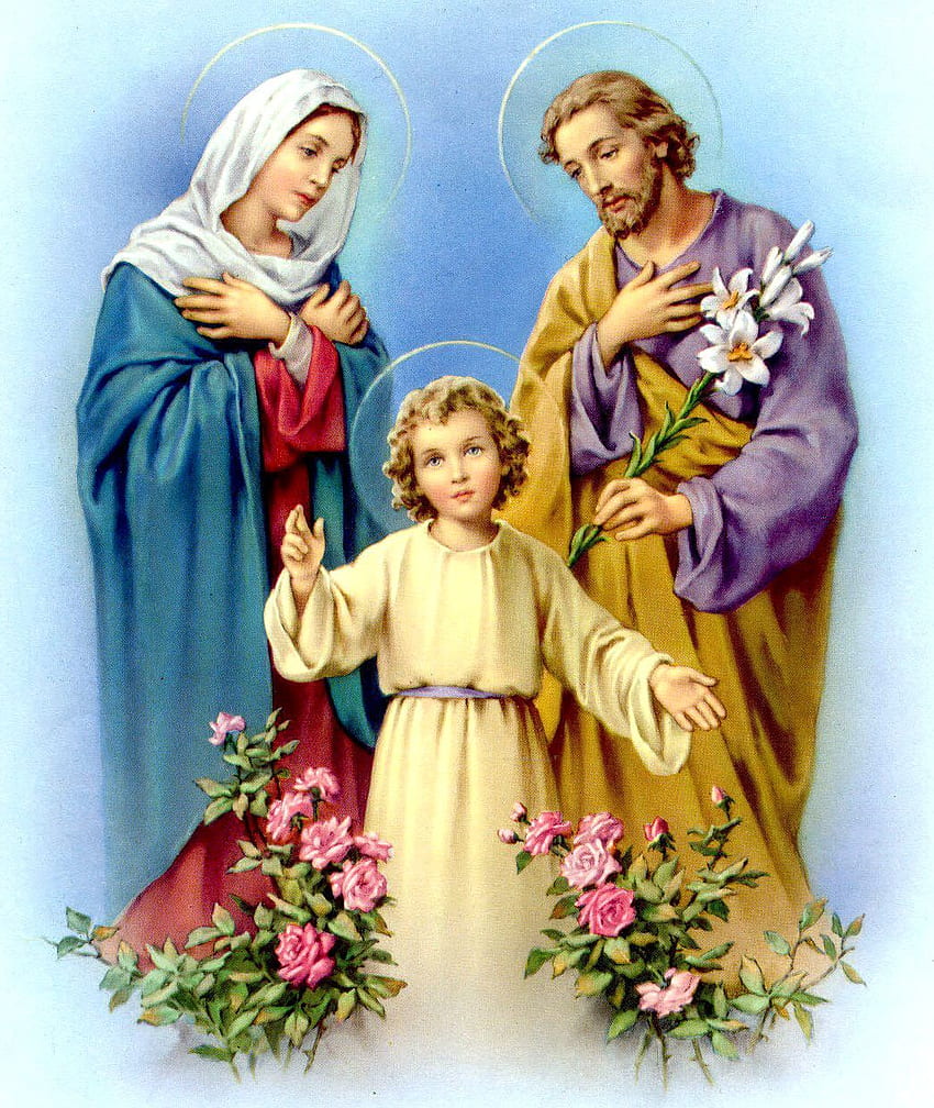 Catholic Holy . Holy family, Jesus mary, joseph, Cross HD phone wallpaper