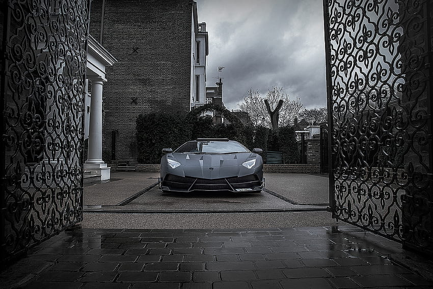 Lamborghini, รถยนต์, มุมมองด้านหน้า, Aventador, Mansory, ประตู, เป้าหมาย วอลล์เปเปอร์ HD