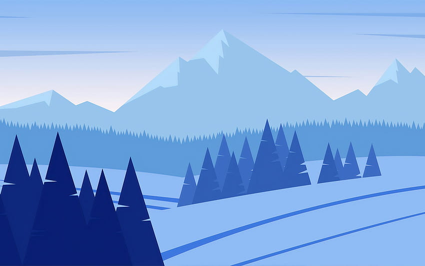 Berge, Natur, Landschaft, digitale Kunst, minimal, Breit 16:10, Breit, , Hintergrund, 22875, 1920X1200 Minimalistische Natur HD-Hintergrundbild
