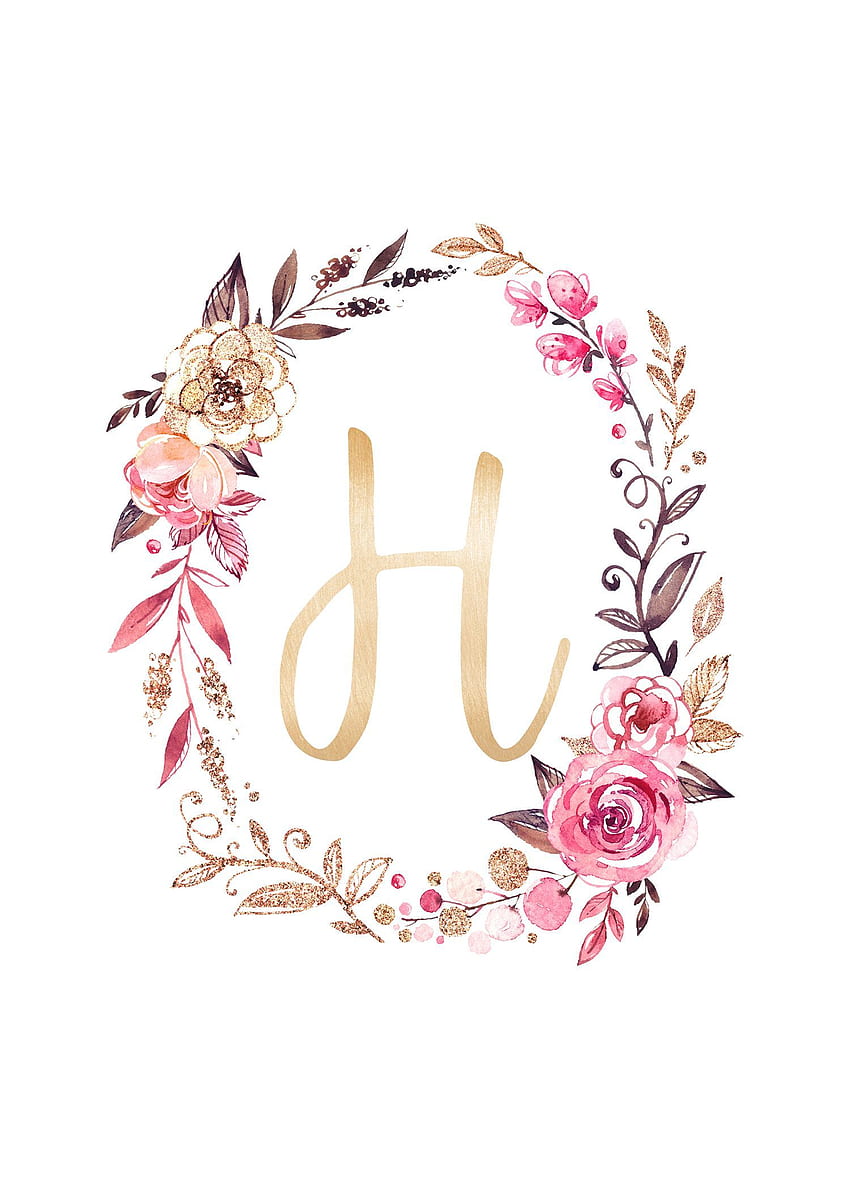 Glitter and Glam Monogram Printables. Quotes. Floral, H HD phone wallpaper