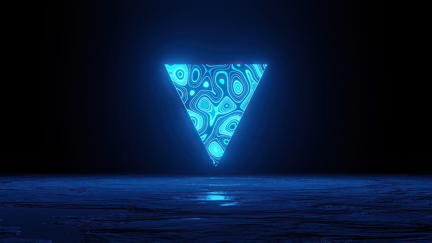 Triángulo azul, variante, abstracto, oscuro. fondo de pantalla